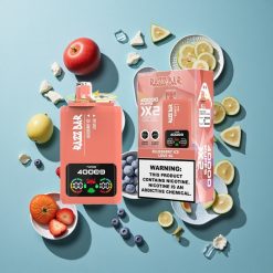ブルーベリーアイス_Razz Bar_40000回吸引_パワースクリーンディスプレイ_Japan vape wholesale