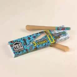 Tre House プレミアム デルタ キングサイズ スリム 無漂白 プレロールコーン (3個入り)